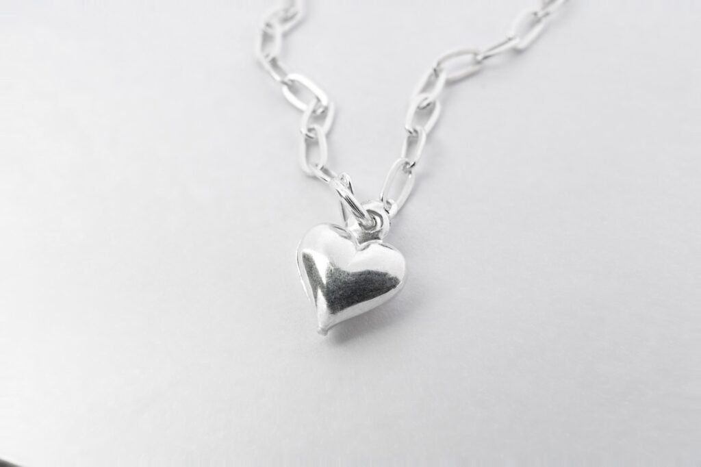 Personalised silver heart piece
