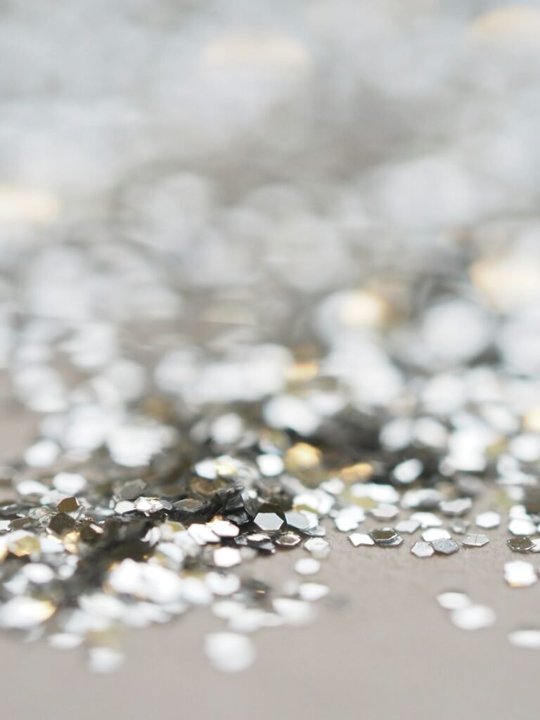 Silver glitter decorative texture