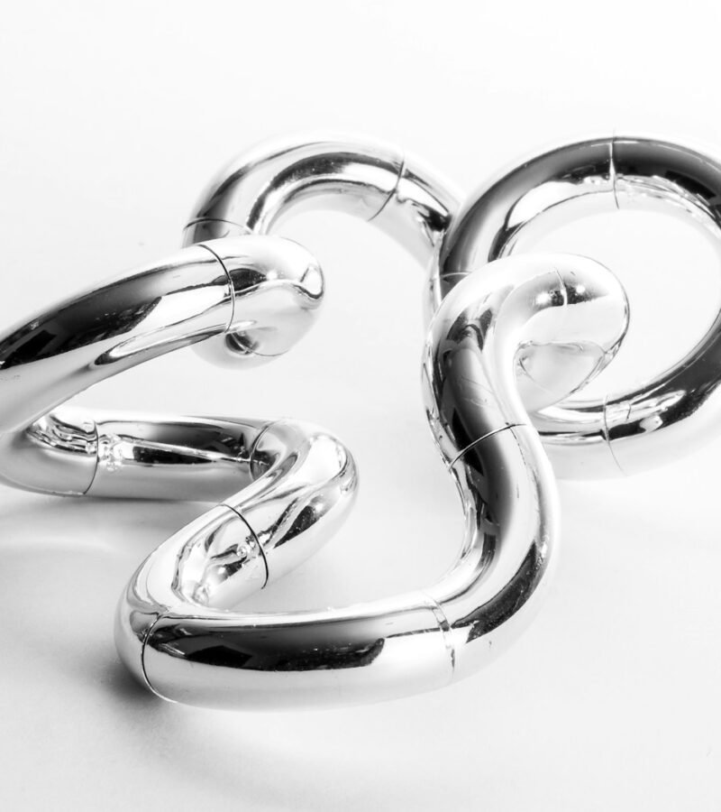 Decorative silver metal art piece