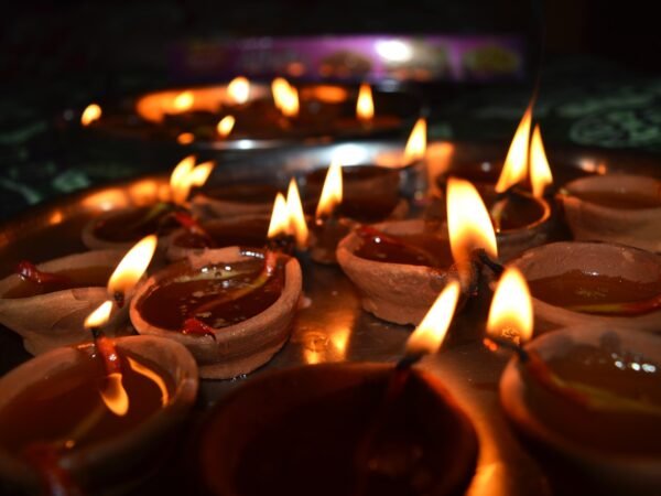 Traditional oil lamps for pooja