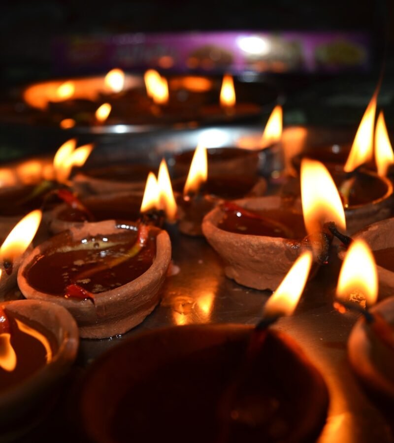 Traditional oil lamps for pooja