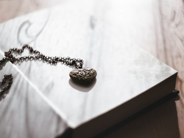 Silver locket necklace gift
