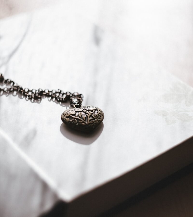 Silver locket necklace gift