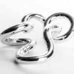 Decorative silver metal art piece